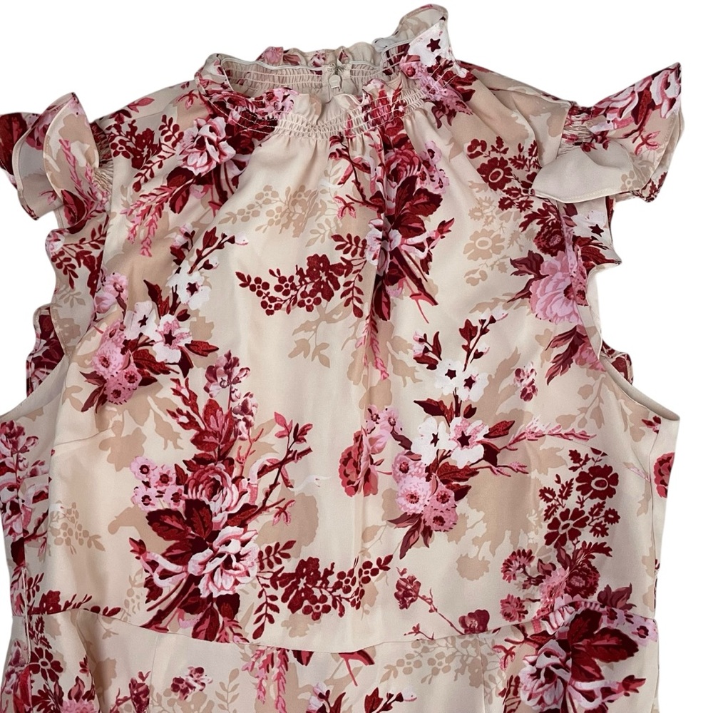 Floral Print Ruffle Sleeve Dress - Picture 7 of 13
